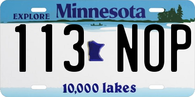 MN license plate 113NOP