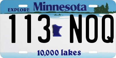 MN license plate 113NOQ