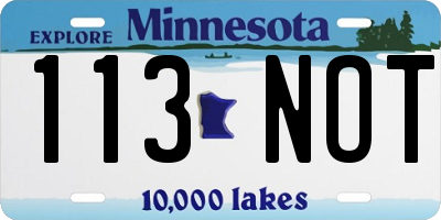 MN license plate 113NOT