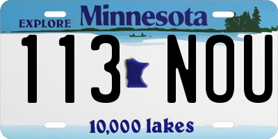 MN license plate 113NOU