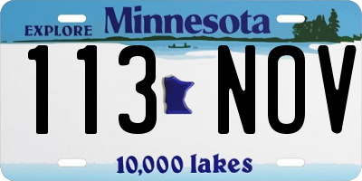 MN license plate 113NOV