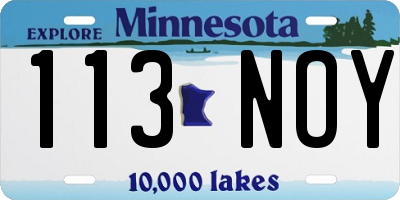 MN license plate 113NOY