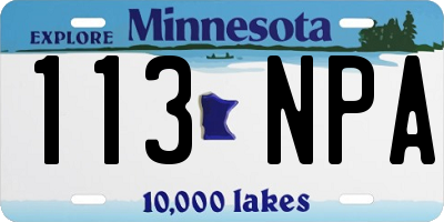 MN license plate 113NPA