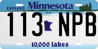 MN license plate 113NPB
