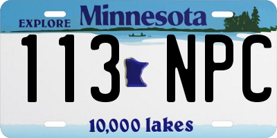MN license plate 113NPC