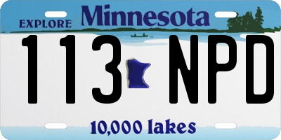 MN license plate 113NPD