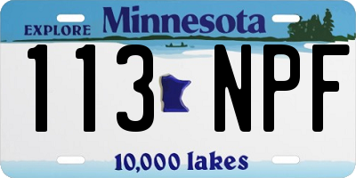 MN license plate 113NPF