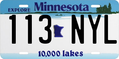MN license plate 113NYL