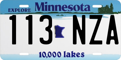 MN license plate 113NZA