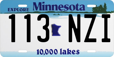 MN license plate 113NZI