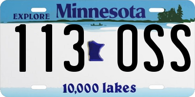 MN license plate 113OSS