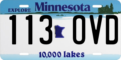 MN license plate 113OVD