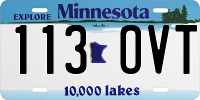 MN license plate 113OVT
