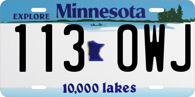 MN license plate 113OWJ