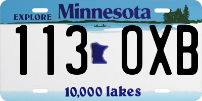 MN license plate 113OXB