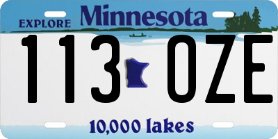 MN license plate 113OZE