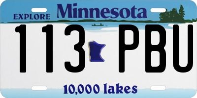 MN license plate 113PBU