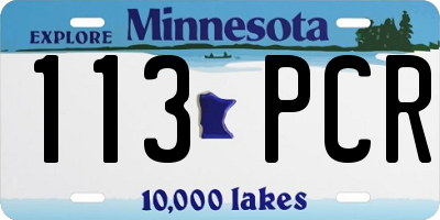MN license plate 113PCR