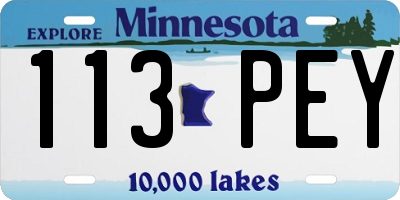 MN license plate 113PEY