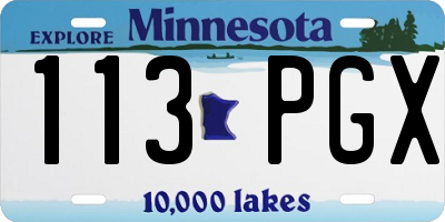MN license plate 113PGX