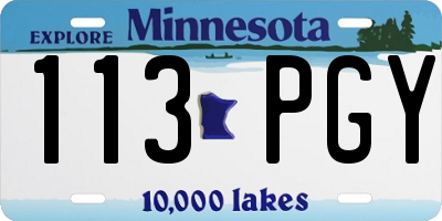 MN license plate 113PGY