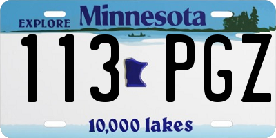 MN license plate 113PGZ