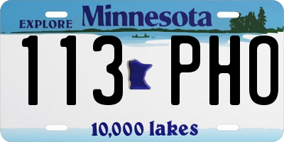MN license plate 113PHO