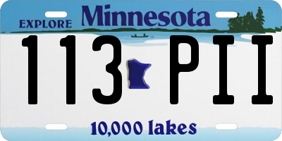 MN license plate 113PII