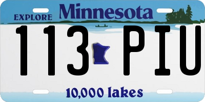 MN license plate 113PIU
