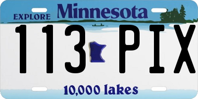 MN license plate 113PIX