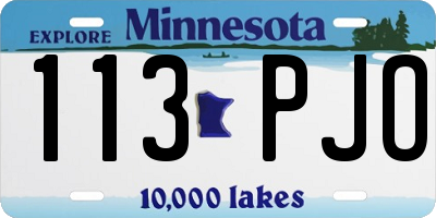 MN license plate 113PJO