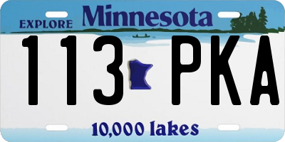 MN license plate 113PKA