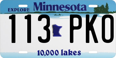 MN license plate 113PKO