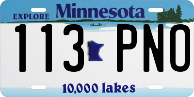 MN license plate 113PNO
