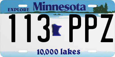 MN license plate 113PPZ