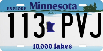 MN license plate 113PVJ