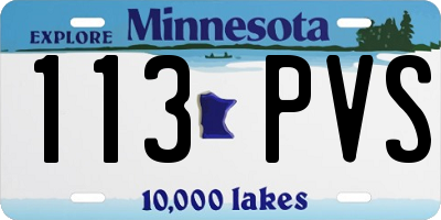 MN license plate 113PVS