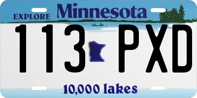 MN license plate 113PXD