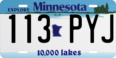 MN license plate 113PYJ