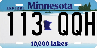 MN license plate 113QQH