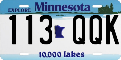 MN license plate 113QQK