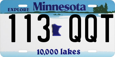 MN license plate 113QQT