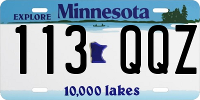 MN license plate 113QQZ