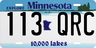 MN license plate 113QRC