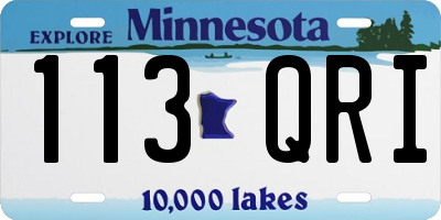 MN license plate 113QRI