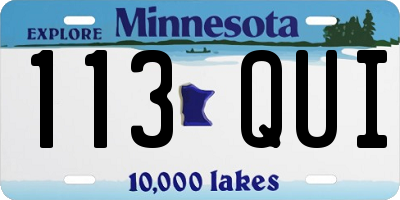 MN license plate 113QUI