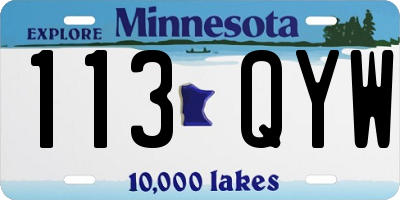 MN license plate 113QYW