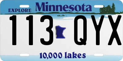 MN license plate 113QYX