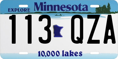 MN license plate 113QZA