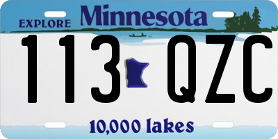 MN license plate 113QZC